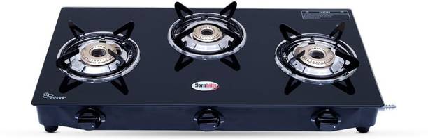 Hornbills ISI Certified LPG Premium Design Toughened Glass, Pan Support Stainless Steel Manual Gas Stove