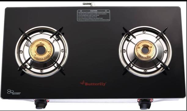 Butterfly Stainless Steel, Glass Manual Gas Stove