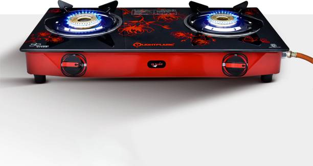 LIGHTFLAME Rosy-R Designer Glass Manual Gas Stove