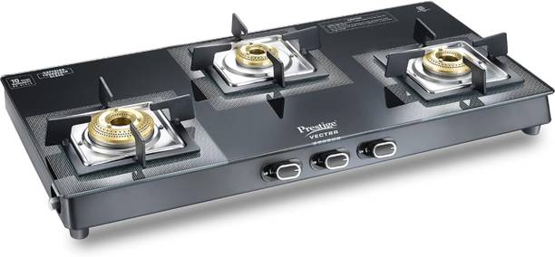 Prestige Vectra 3 Burner Glass Manual Gas Stove