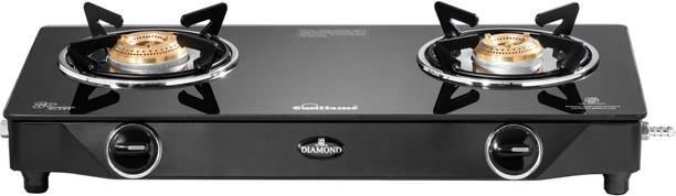Sunflame LPG STOVE GT 2B DIAMOND BK Glass Manual Gas Stove