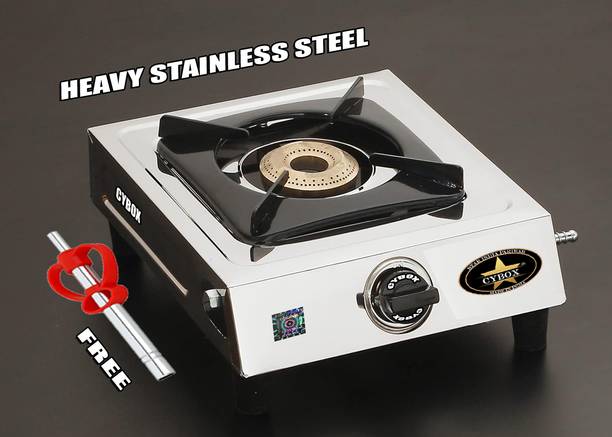 CYBOX Heavy 304 Grade Stainless Steel Single Gas Stove With Lighter Stainless Steel Manual Gas Stove