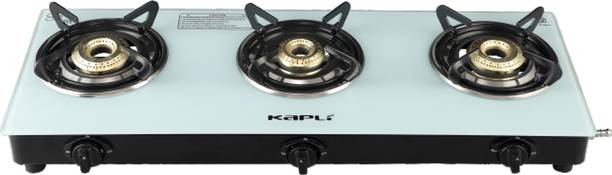 KAPLI Premium Toughened ISI Certified | White Cooktop | 6mm Heat Resistant Glass | Glass Manual Gas Stove