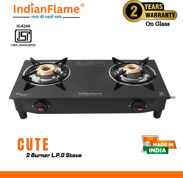 IndianFlame Glass Manual Gas Stove