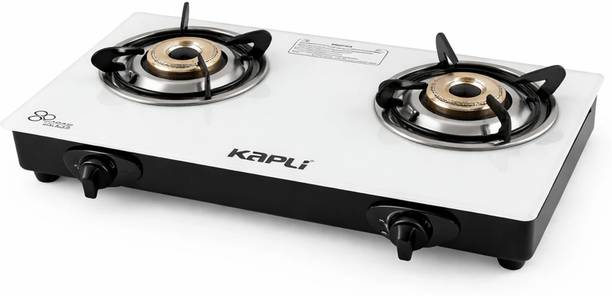 KAPLI Toughened Glass Gas Stove Cooktop Manual| High Efficiency Cast Iron For LPG Glass Manual Gas Stove