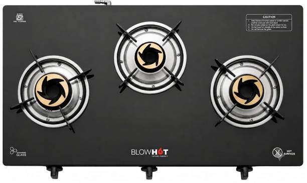 BLOWHOT Opal Auto Ignition Heavy Tornado Brass Burners, 1 Year Warranty Toughened Aluminium Automatic Gas Stove