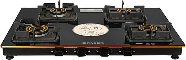 FABER HOB COOKTOP PRINCE PLUS 4BB BK Glass Manual Gas Stove