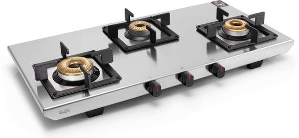 Glen Ultra Tuff Stainless Steel Gas Stove | Forged Brass Burner | ISI Certified Stainless Steel Manual Gas Stove