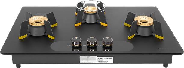 FABER Magiclift HT753|Liftable Burners|FFD|Matte Glass finish|Easy Cleaning| Glass Automatic Hob (3 Burners)