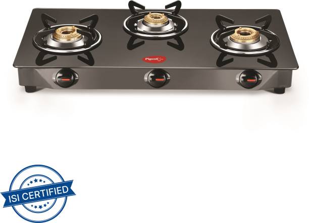 Pigeon Brunet Stainless Steel, Glass Manual Gas Stove