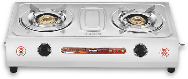 Suncity Butterfly VS-2 Economy | High Efficiency Brass Burners | Strong & Anti-Rust Stainless Steel Manual Gas Stove