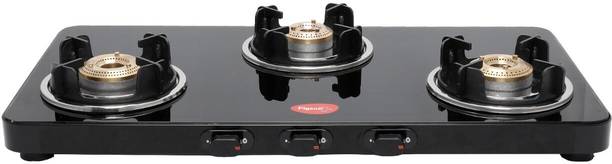 Sleek 3 Burner ग्लास मैनुअल गैस चूल्हा