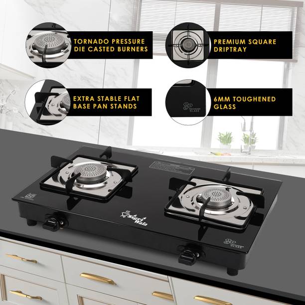 Hamlay bySIGRI-WALA Elegant Series Tornado Burner Glass Automatic Gas Stove