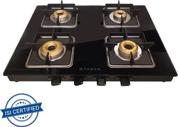 FABER REMO 4BB BK Glass Manual Gas Stove