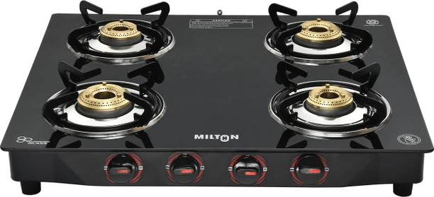 Premium Manual Ignition LPG Stove - (ISI Certified, Door Step Service) Black ग्लास मैनुअल गैस चूल्हा