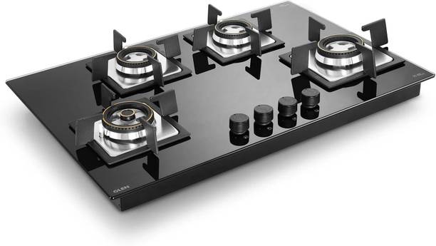 Glen Built in Hob Gas Stove | 8 MM Toughened Glass Top | Forged Brass Burners Glass Automatic Hob