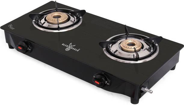 Blue eagle Manual with Toughened Glass Gas stove for LPG Use Only High Efficiency Burner Glass Manual Gas Stove