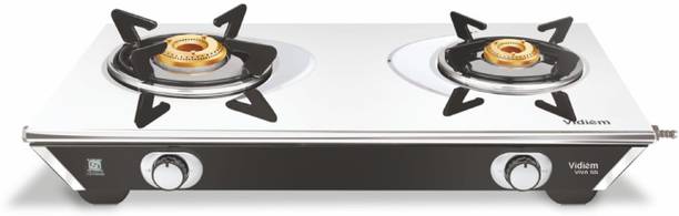 Vidiem VIVA SS PRO 2BURNER Glass Manual Gas Stove