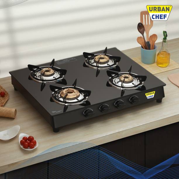 Urban Chef ISI certified Black Magic Glass Manual Gas Stove