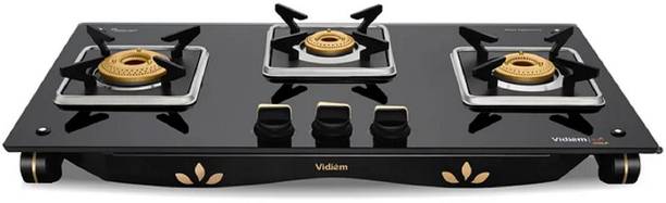 Vidiem VIDIEM GLASS TOP AIR GOLD 3 BURNER GS G3 273A Glass Manual Gas Stove