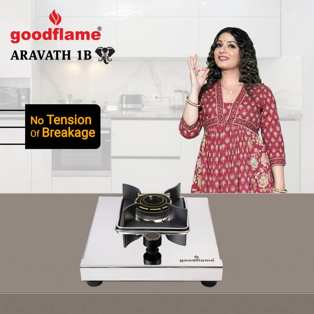 goodflame Aravath 1B Stainless steel stove 1 Dual Tone Imported(Silver,stainless steel) Stainless Steel Manual Hob