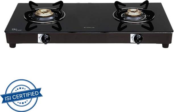 662 Ct Vetro Blk ग्लास मैनुअल गैस चूल्हा