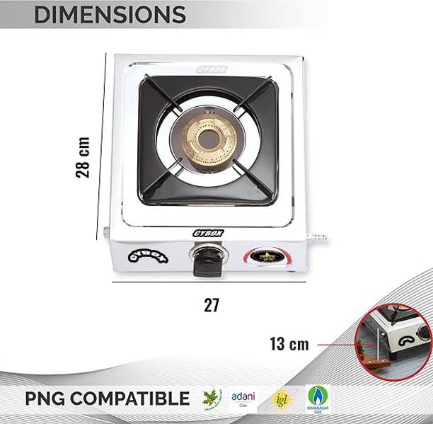 CYBOX Heavy Single Gas Stove with Lighter Stainless Steel Manual Gas Stove