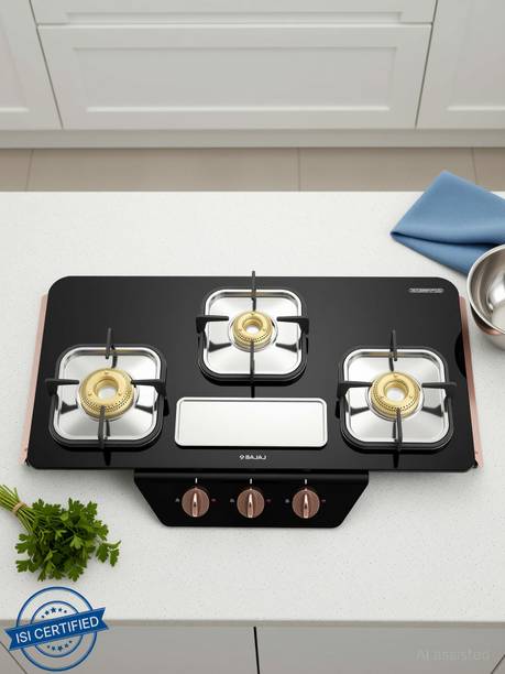 BAJAJ GF8 Frameless with 1 Jumbo Glass Manual Gas Stove