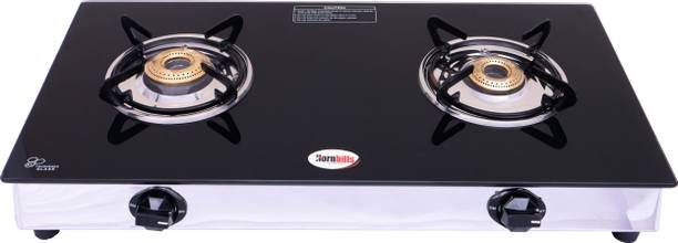 Hornbills ISI CERTIFIED LPG Premium Toughened Glass Heavy Pan Support Stainless Steel Manual Gas Stove