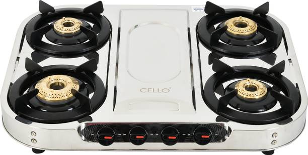 CELLO Optra Plus 4 Burner Stainless Steel Manual Gas Stove