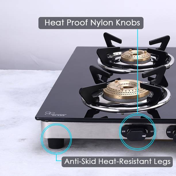 WONDERCHEF Duralife Slim Cooktop Glass Manual Gas Stove  (4 Burners)