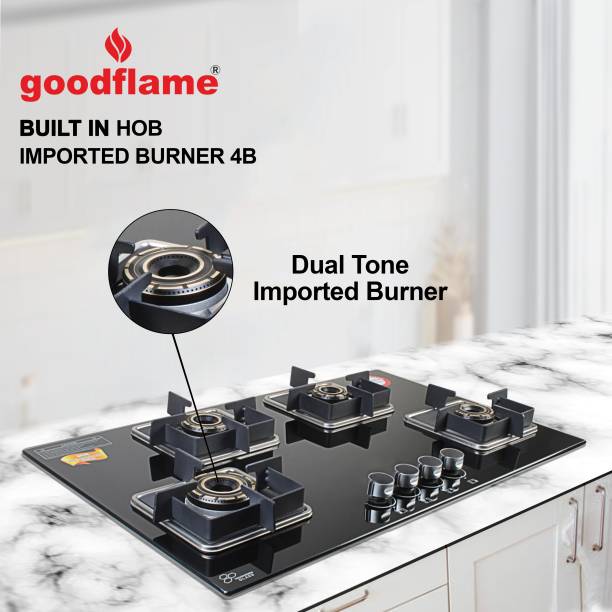 goodflame Built in Hob 4 Burner Imp. Blk Glass Automatic Built in Hob gas stove Glass Automatic Hob