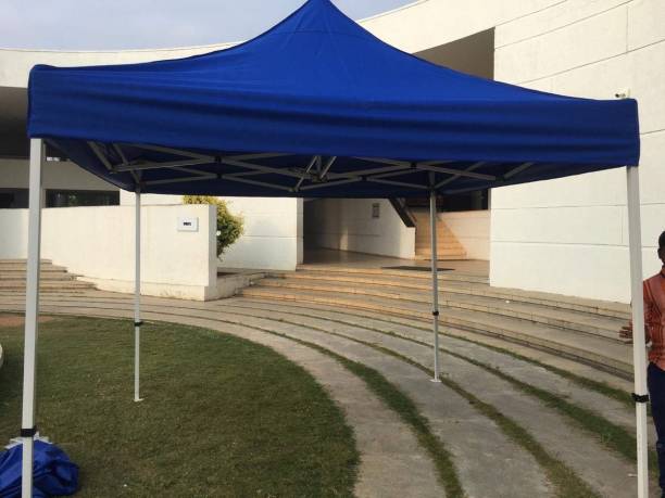 Bharti Flex Board 3 x3 Meter Portable & Foldable Gazebo Tent & Pop-Up Canopy Tent 10 Ft, Blue Metal Gazebo