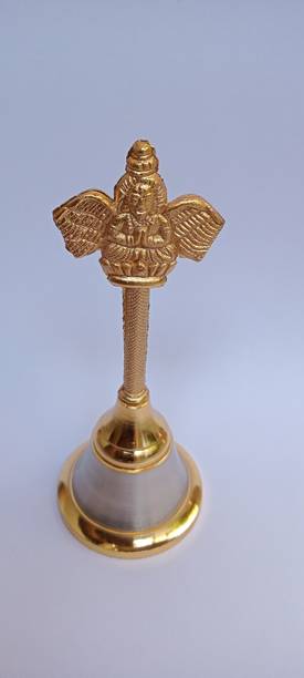 SHIVA Brass Pooja Bell/ Hand Bell for Home Temple Prayer Brass Pooja Bell