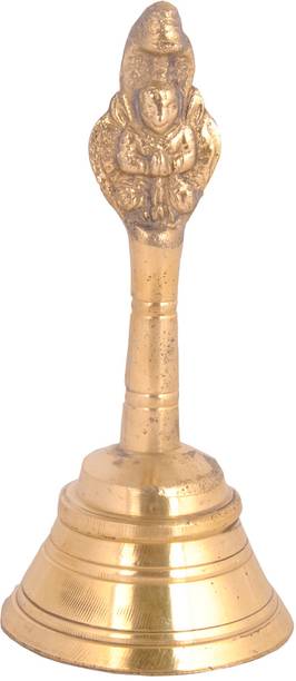 Shivshakti Arts Hand-Crafted Designer Pure Brass Bell/Ghanti/Puja Bell -6 Inch(1 Pcs,Garud,Gold) Brass Pooja Bell