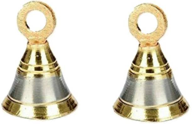 STOTRAM Decorative Hanging Bell ForTemple Bell Pooja 2 Pieaces Brass Pooja Bell