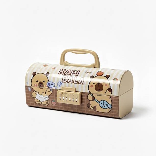 Shivom Suitcase Style Password Lock Pencil Case Cartoon Art Plastic Pencil Box for gift Geometry Box