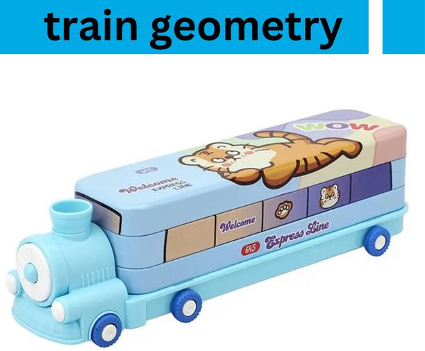 Extraposh Train Geometry Box for Boys and Girls/Car Pencil Box Set Geometry Box