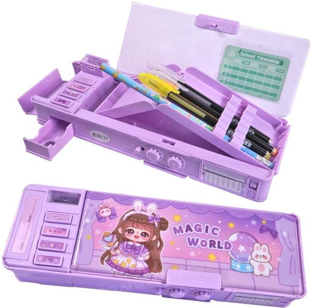Zoniex Magic World Magnetic Geometry Box with Password Lock for Kids Durable and Secure Geometry Box
