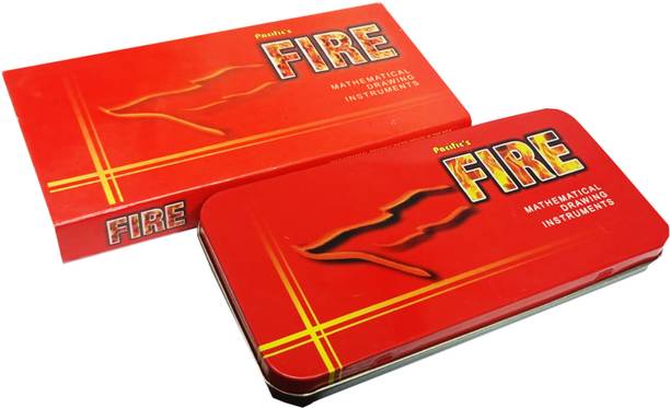 Rudra (Pack of 1) Fire Geometry Box For Students Stationery Kit Shape Instrument Geometry Box
