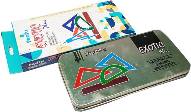 Rudra Pack of 2 Exotic Plus Geometry Box For Students Stationery Kit Shape Instrument Geometry Box