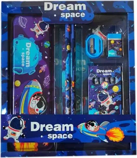 Bunic Dream Space Stationary Gift Set for Girls, Boys Space Designed Stationery Set Geometry Box