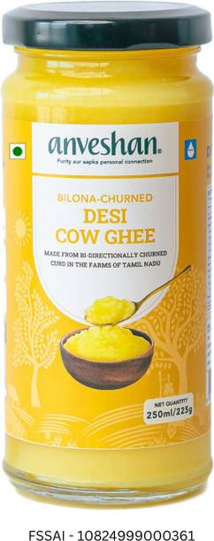 Anveshan Traditionally Bilona-Churned A2 Cow Ghee Glass Bottle