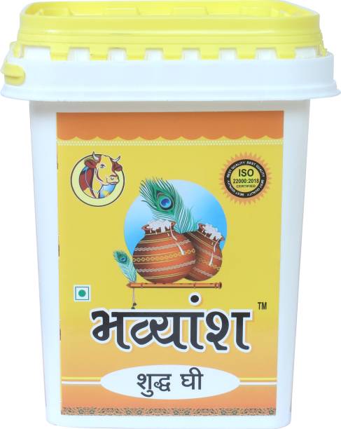 Bhavyansh Cow Ghee, Desi Ghee with Rich Aroma 5ltr Pack 5 L Mason Jar