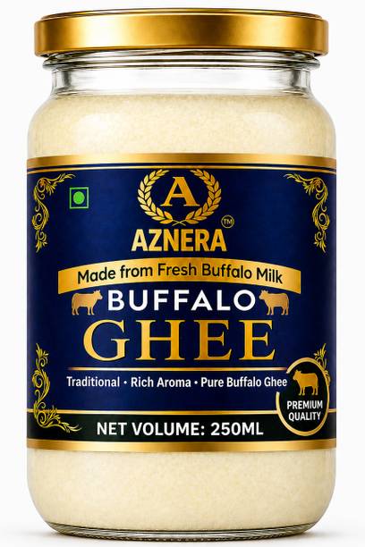 Aznera Foods 100% PURE CULTURED BILONA BUFFALO GHEE Glass Bottle