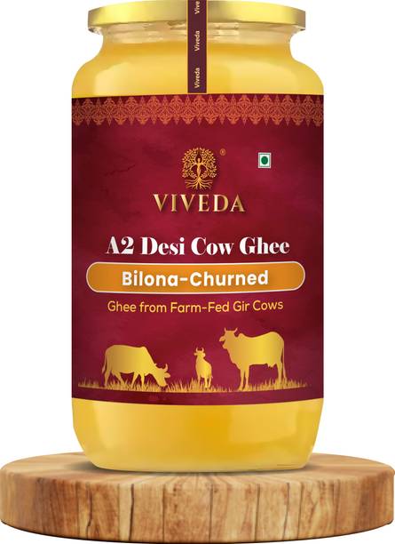 viveda A2 Desi Cow Ghee – Hand-Churned, Traditional Bilona Method, Pure Desi Cow Ghee, Ghee Box