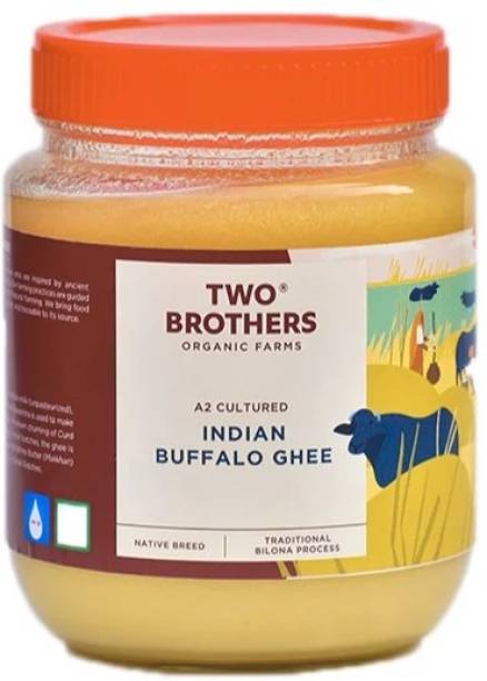 Two Brothers Organic Farms Buffalo Ghee - A2 CULTURED 1000 ml Glass Bottle