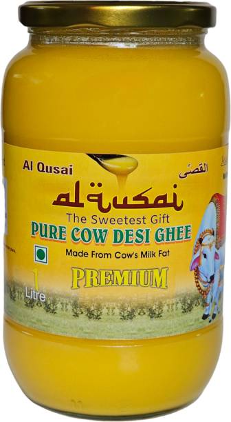 Al Qusai PURE COW DESI GHEE MADE FROM MILK FAT, 1 L Glass Bottle