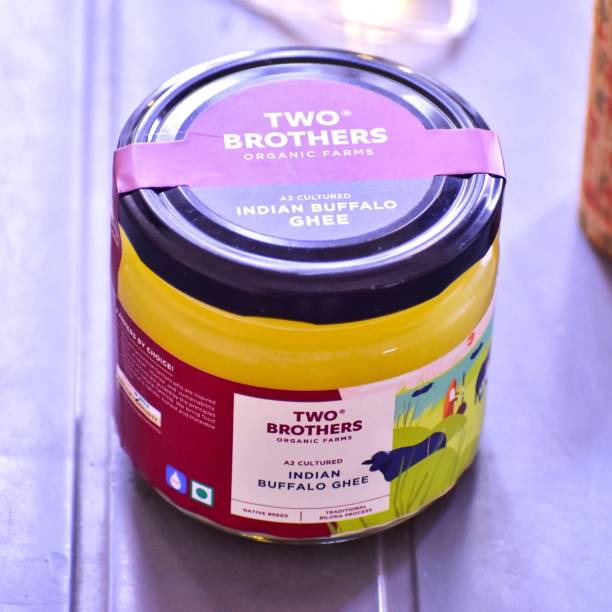 Two Brothers Organic Farms Buffalo Ghee - A2 CULTURED (250ml) 250 ml Glass Bottle