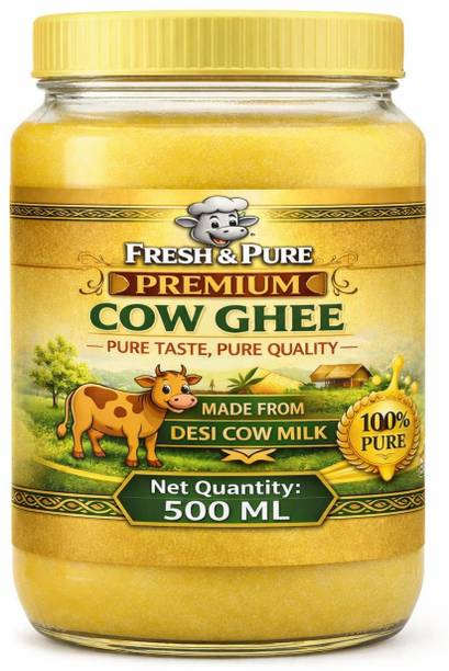Fresh & Pure Cow Ghee 100% Pure Desi Ghee Rich Aroma No Preservatives | Ideal for Cooking Ghee Plastic Bottle